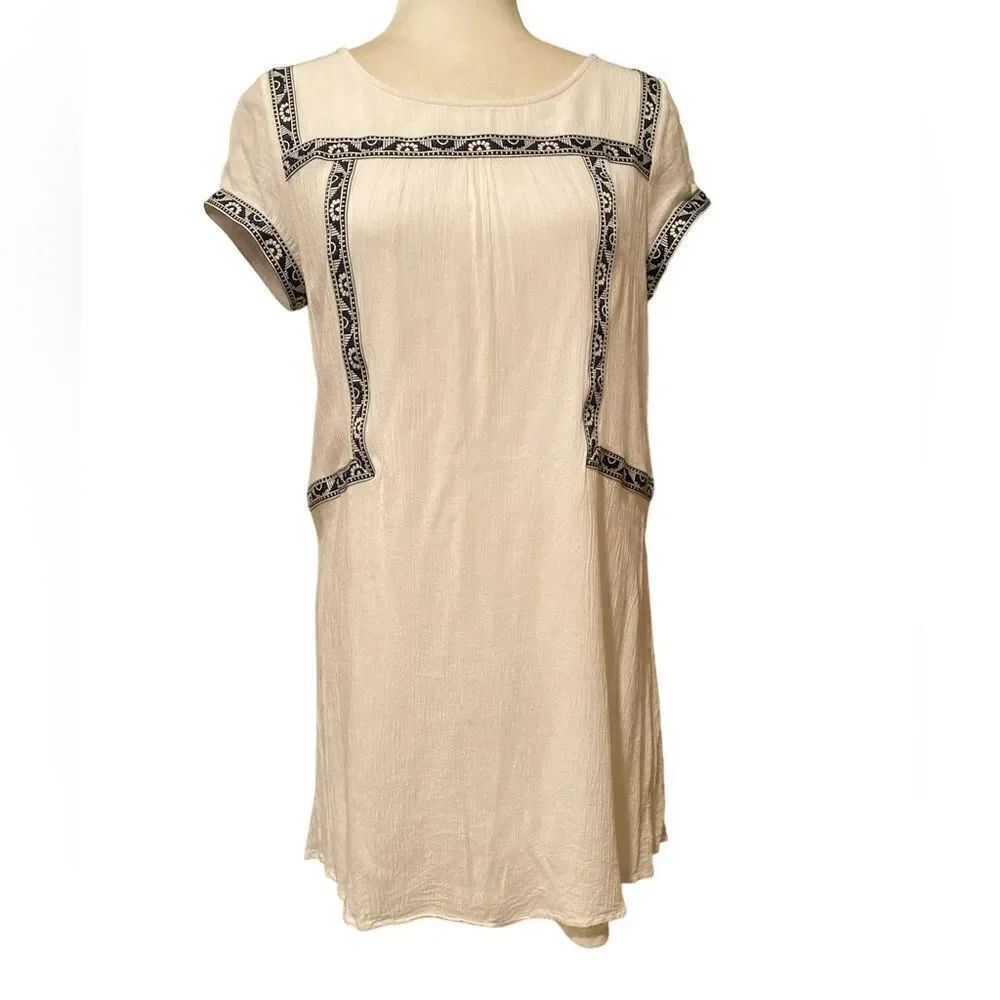 Doe & Rae White & Navy Dress Size Large